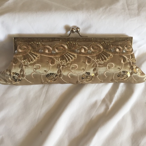Handbags - Gold Satin Evening Bag  NWT A038